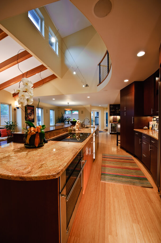 PEH Architects modern kitchen interior with custom cabinets and granite island